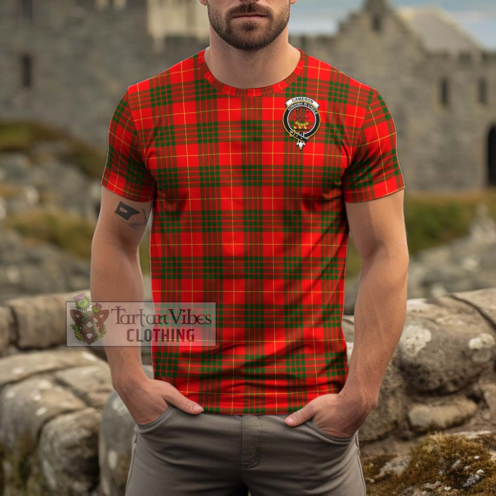 Cameron Modern Tartan Cotton T-Shirt with Family Crest Men's Shirt - Tartanvibesclothing Shop