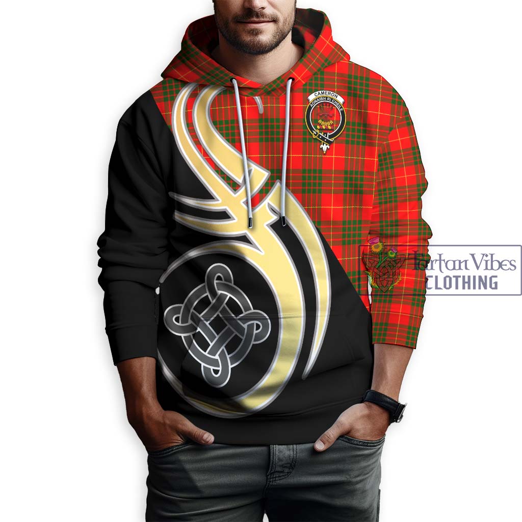 Cameron Modern Tartan Hoodie with Family Crest and Celtic Symbol Style Zip Hoodie - Tartan Vibes Clothing