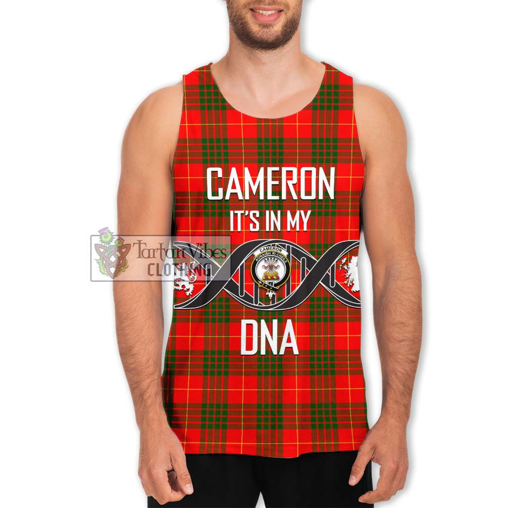 Cameron Modern Tartan Men's Tank Top with Family Crest DNA In Me Style Men - Tartanvibesclothing Shop