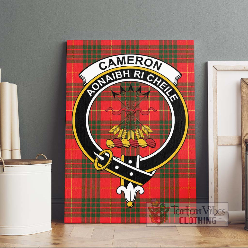 Cameron Modern Tartan Canvas Print Wall Art with Family Crest Without Frame - Tartan Vibes Clothing