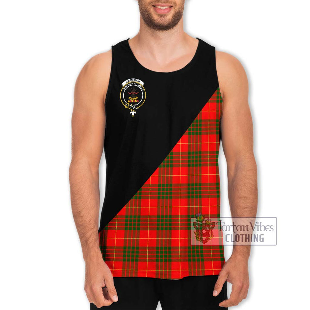 Cameron Modern Tartan Men's Tank Top with Family Crest and Military Logo Style Men - Tartanvibesclothing Shop