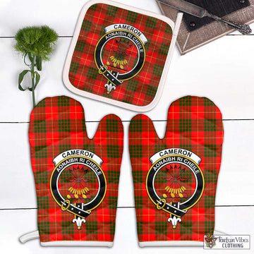 Cameron Modern Tartan Combo Oven Mitt & Pot-Holder with Family Crest