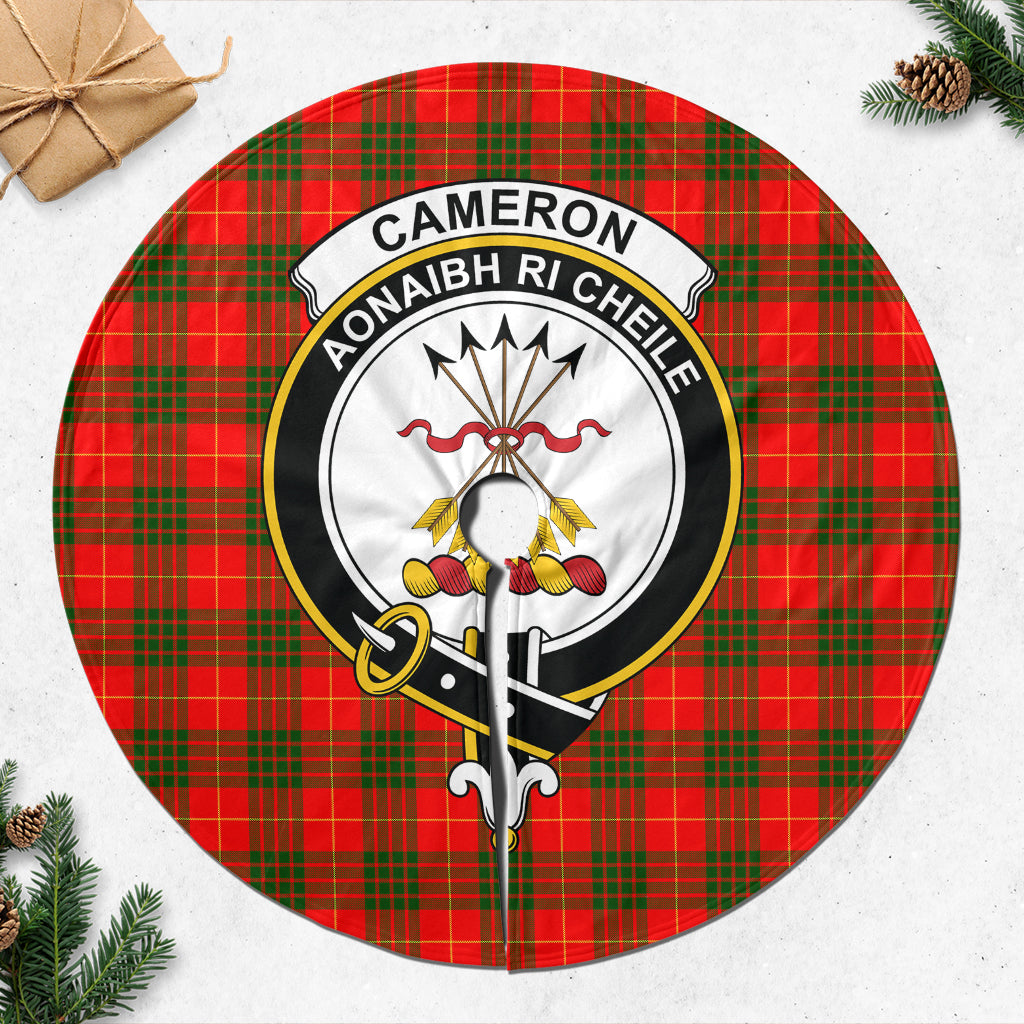 Cameron Modern Tartan Christmas Tree Skirt with Family Crest - Tartanvibesclothing