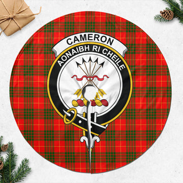 Cameron Modern Tartan Christmas Tree Skirt with Family Crest