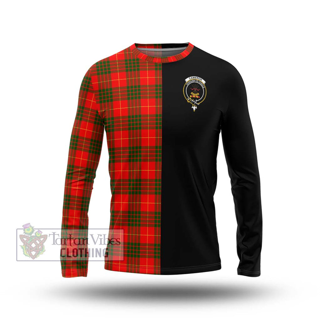 Cameron Modern Tartan Long Sleeve T-Shirt with Family Crest and Half Of Me Style Unisex - Tartanvibesclothing Shop