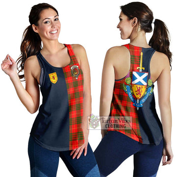 Cameron Modern Tartan Women's Racerback Tanks Alba with Scottish Lion Royal Arm Half Style