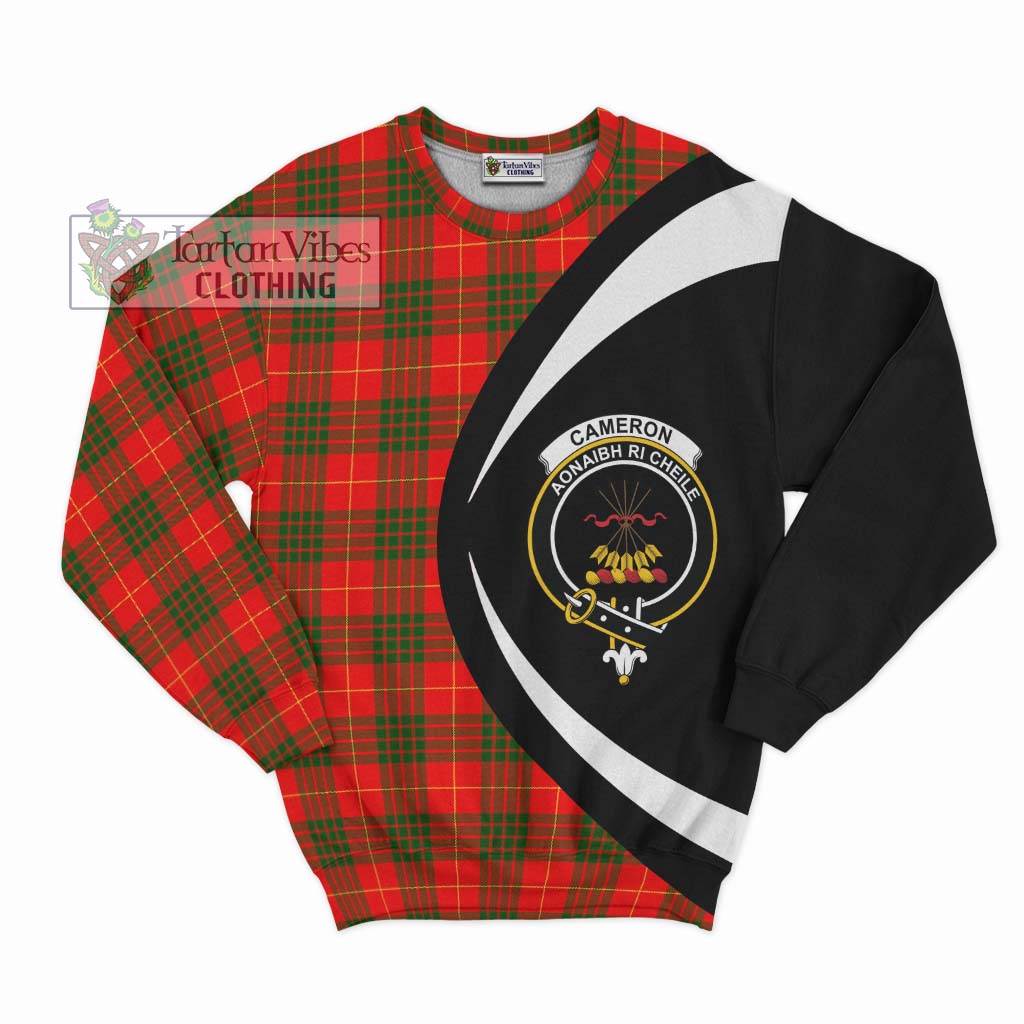 Cameron Modern Tartan Sweatshirt with Family Crest Circle Style Unisex - Tartan Vibes Clothing