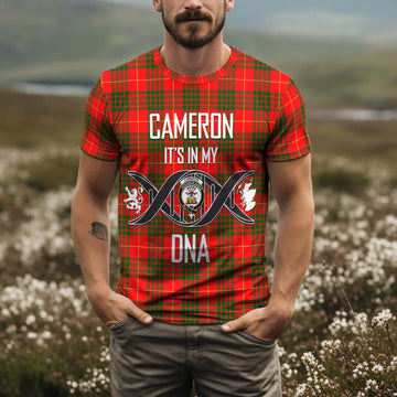 Cameron Modern Tartan T-Shirt with Family Crest DNA In Me Style