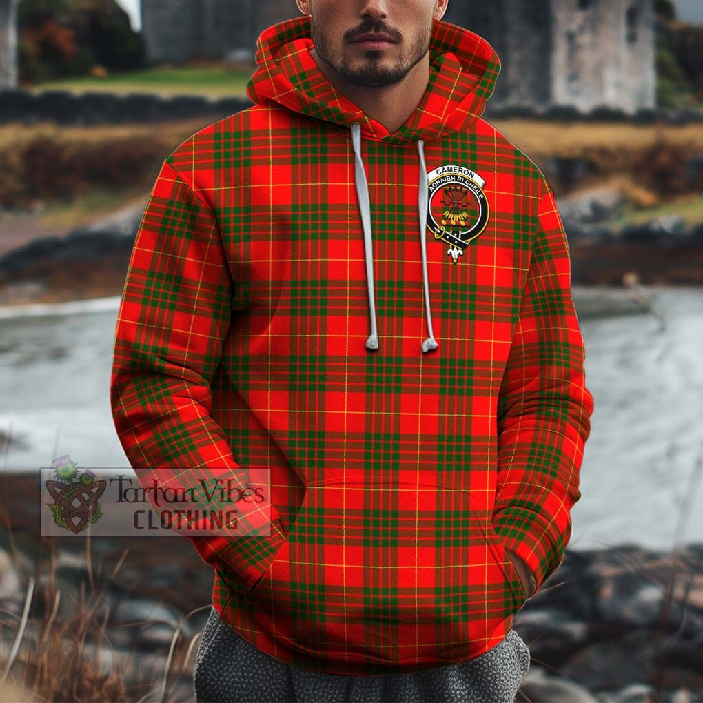 Cameron Modern Tartan Cotton Hoodie with Family Crest Pullover Hoodie XS - Tartan Vibes Clothing