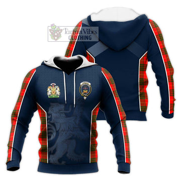 Cameron Modern Tartan Knitted Hoodie with Family Crest and Lion Rampant Vibes Sport Style