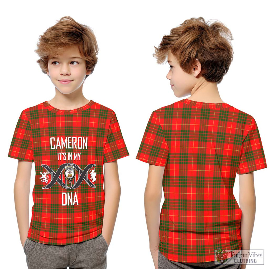 Cameron Modern Tartan Kid T-Shirt with Family Crest DNA In Me Style Youth XL Size14 - Tartanvibesclothing Shop