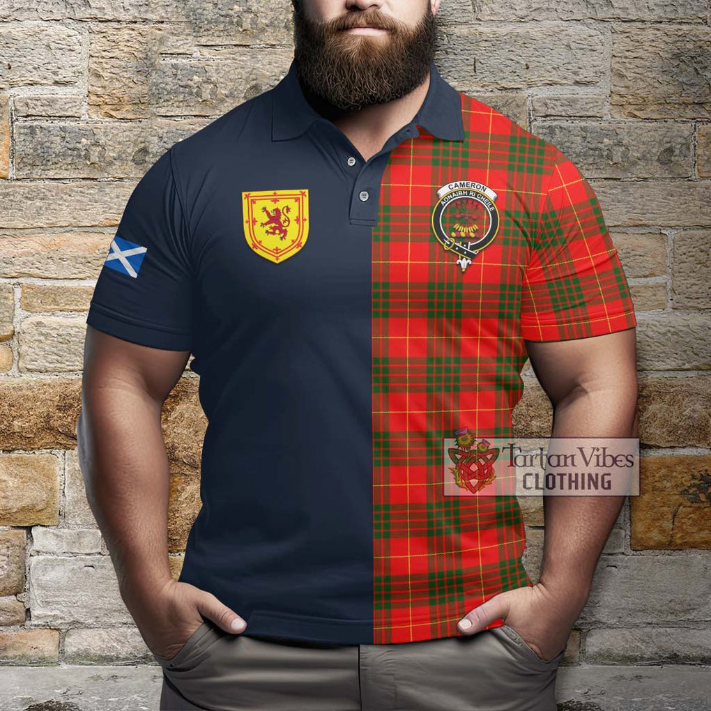 Tartan Vibes Clothing Cameron Modern Tartan Polo Shirt with Scottish Lion Royal Arm Half Style