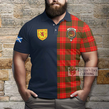 Cameron Modern Tartan Polo Shirt Alba with Scottish Lion Royal Arm Half Style