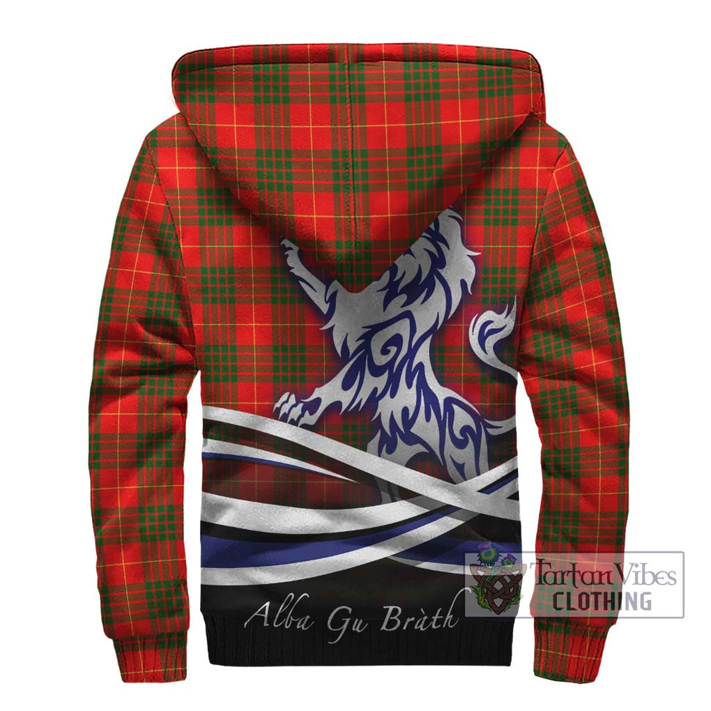 Cameron Modern Tartan Sherpa Hoodie with Alba Gu Brath Regal Lion Emblem - Tartanvibesclothing Shop