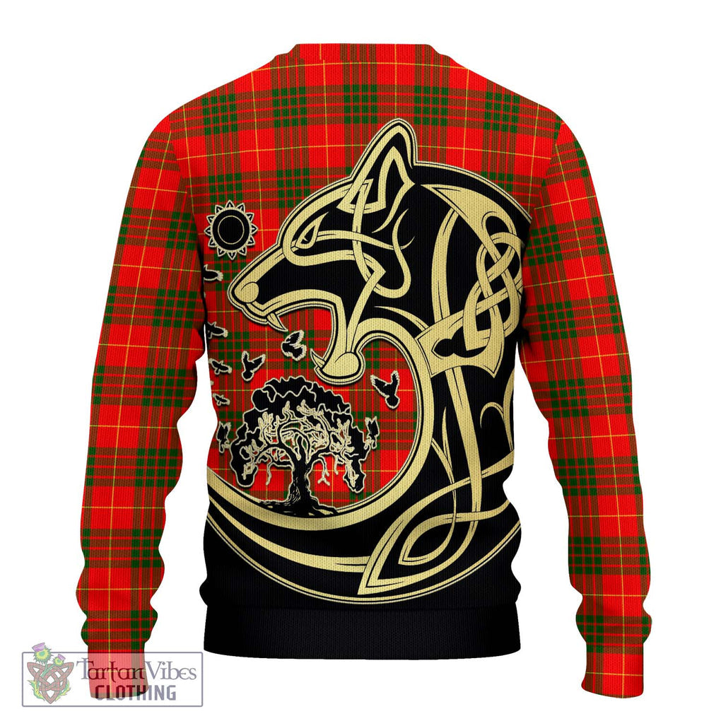 Cameron Modern Tartan Knitted Sweater with Family Crest Celtic Wolf Style - Tartan Vibes Clothing