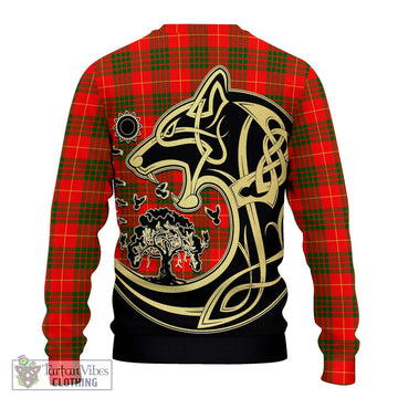 Cameron Modern Tartan Ugly Sweater with Family Crest Celtic Wolf Style