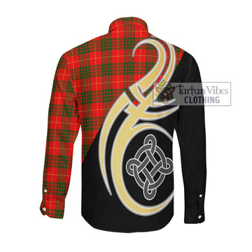 Cameron Modern Tartan Long Sleeve Button Shirt with Family Crest and Celtic Symbol Style