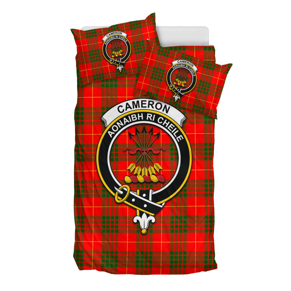 Cameron Modern Tartan Bedding Set with Family Crest - Tartan Vibes Clothing