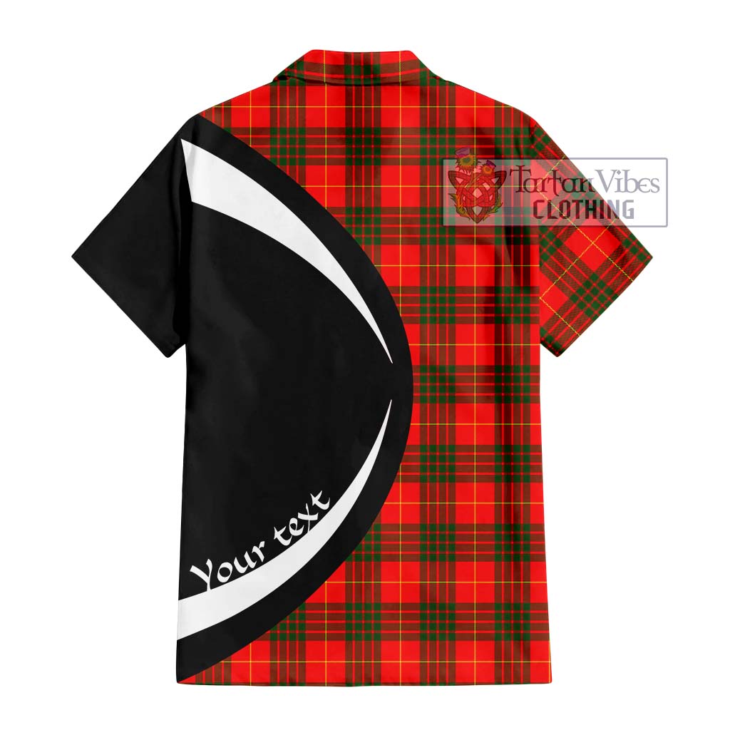 Cameron Modern Tartan Short Sleeve Button Up with Family Crest Circle Style - Tartan Vibes Clothing