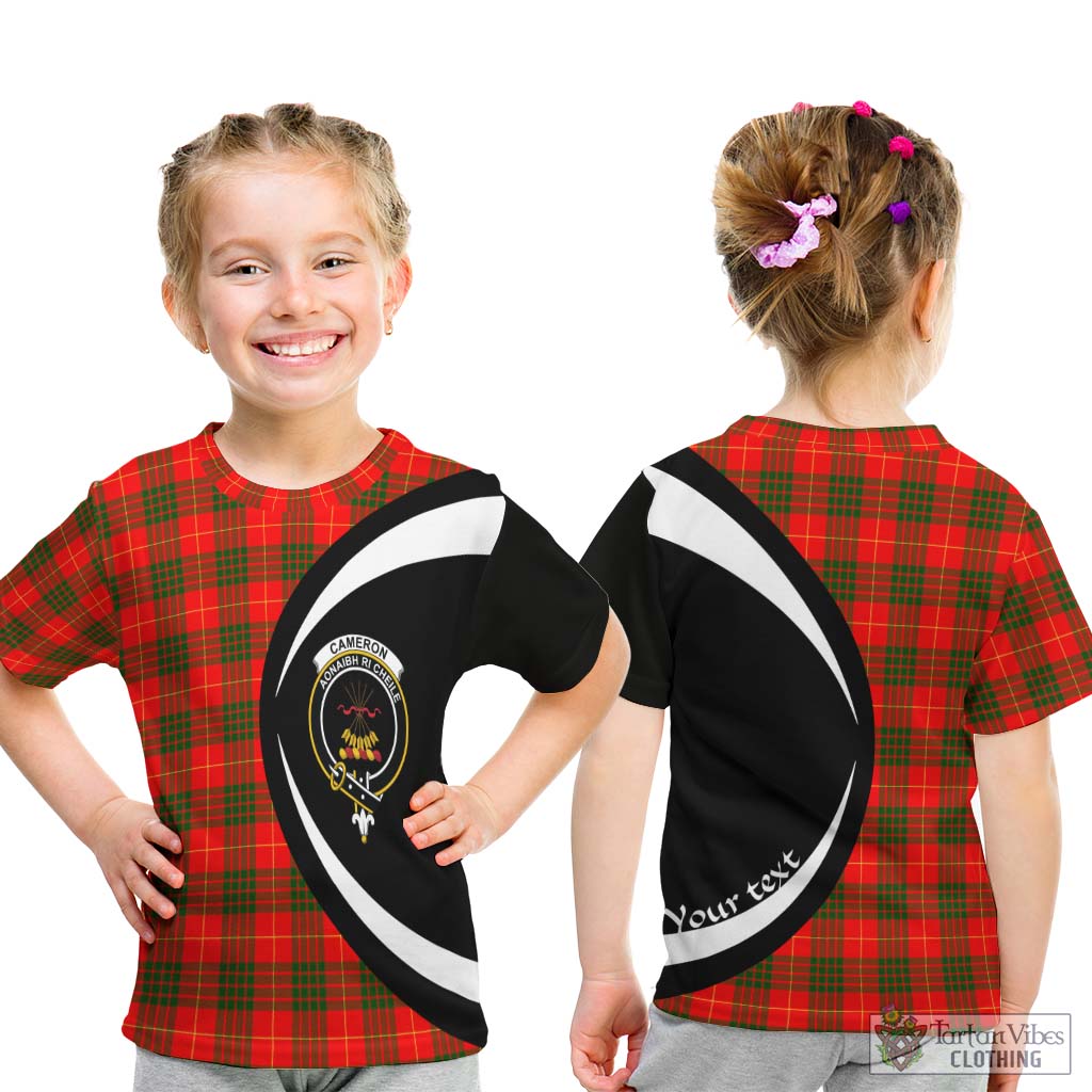 Cameron Modern Tartan Kid T-Shirt with Family Crest Circle Style - Tartan Vibes Clothing