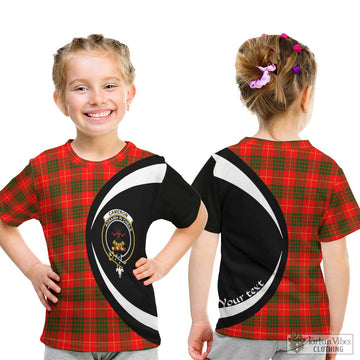 Cameron Modern Tartan Kid T-Shirt with Family Crest Circle Style