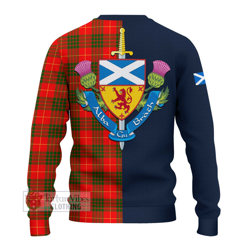 Tartan Vibes Clothing Cameron Modern Tartan Knitted Sweater with Scottish Lion Royal Arm Half Style