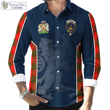 Cameron Modern Tartan Long Sleeve Button Up Shirt with Family Crest and Lion Rampant Vibes Sport Style