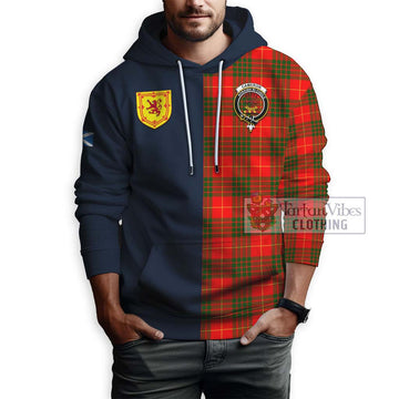 Cameron Modern Tartan Hoodie Alba with Scottish Lion Royal Arm Half Style