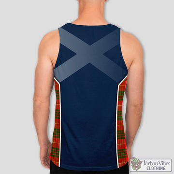 Cameron Modern Tartan Men's Tanks Top with Family Crest and Scottish Thistle Vibes Sport Style