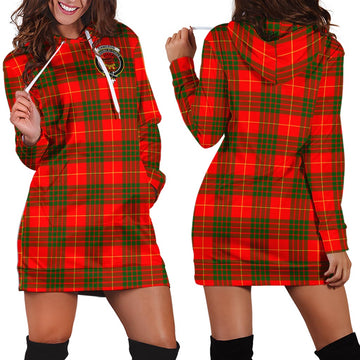 Cameron Modern Tartan Hoodie Dress with Family Crest