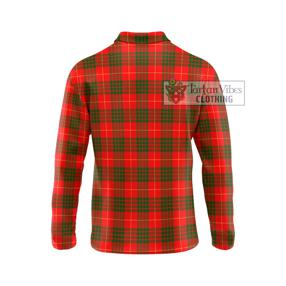 Cameron Modern Tartan Long Sleeve Polo Shirt with Family Crest DNA In Me Style - Tartanvibesclothing Shop