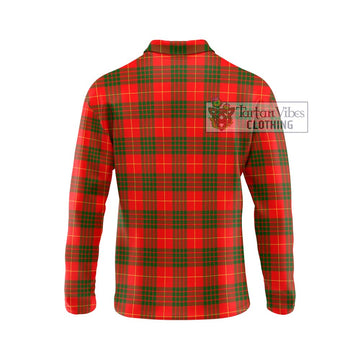 Cameron Modern Tartan Long Sleeve Polo Shirt with Family Crest DNA In Me Style