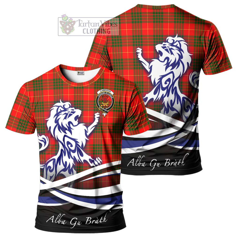 Tartan Vibes Clothing Cameron Modern Tartan Cotton T-shirt with Alba Gu Brath Regal Lion Emblem