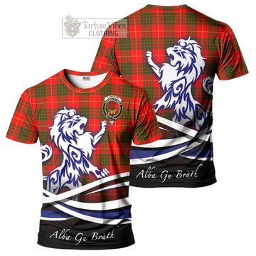 Cameron Modern Tartan Cotton T-shirt with Alba Gu Brath Regal Lion Emblem