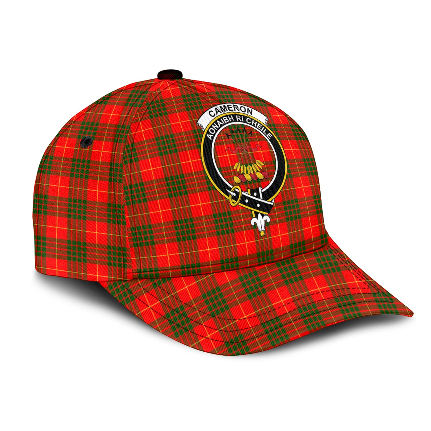 Cameron Modern Tartan Classic Cap with Family Crest - Tartan Vibes Clothing