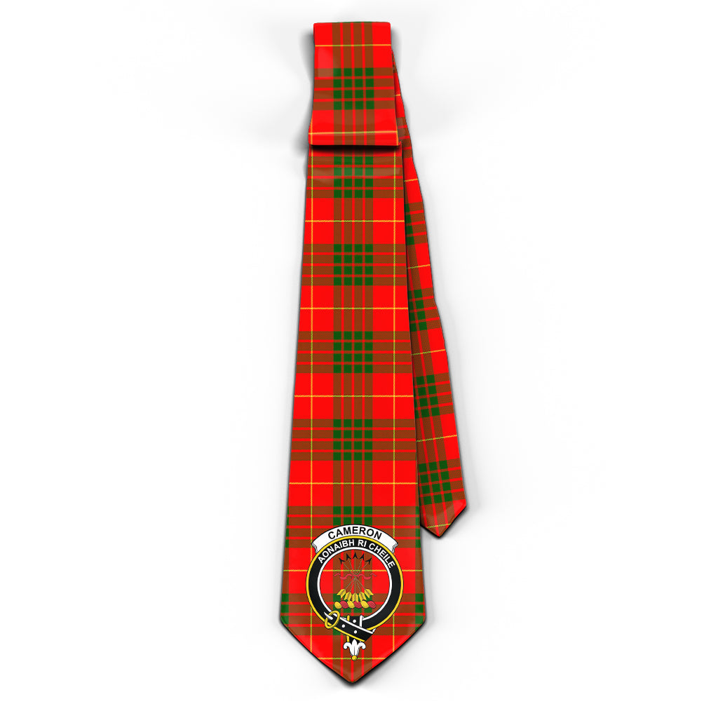 Cameron Modern Tartan Classic Necktie with Family Crest - Tartan Vibes Clothing