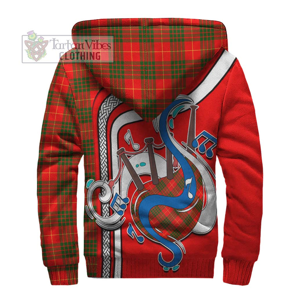 Cameron Modern Tartan Sherpa Hoodie with Epic Bagpipe Style - Tartanvibesclothing Shop