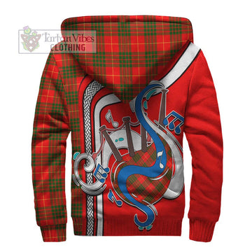 Cameron Modern Tartan Sherpa Hoodie with Epic Bagpipe Style