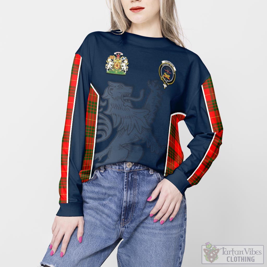 Tartan Vibes Clothing Cameron Modern Tartan Sweater with Family Crest and Lion Rampant Vibes Sport Style