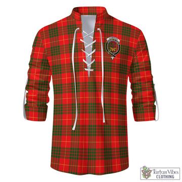 Cameron Modern Tartan Men's Scottish Traditional Jacobite Ghillie Kilt Shirt with Family Crest