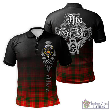 Cameron Modern Tartan Polo Shirt Featuring Alba Gu Brath Family Crest Celtic Inspired