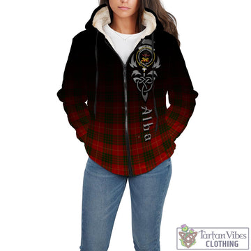 Cameron Modern Tartan Sherpa Hoodie Featuring Alba Gu Brath Family Crest Celtic Inspired