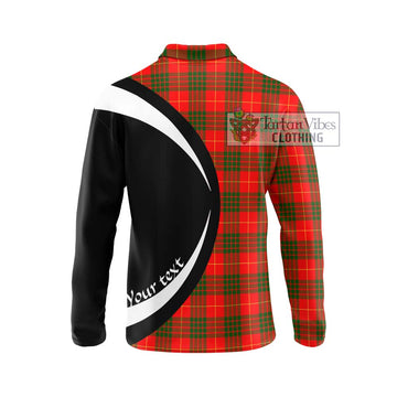 Cameron Modern Tartan Long Sleeve Polo Shirt with Family Crest Circle Style