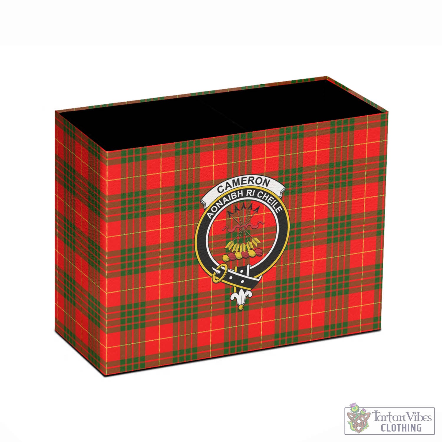 Tartan Vibes Clothing Cameron Modern Tartan Pen Holder with Family Crest