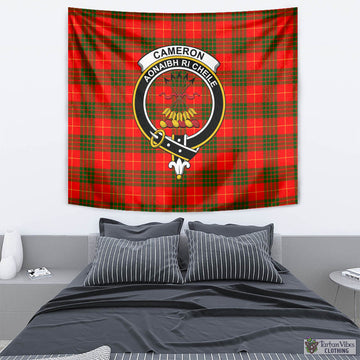 Cameron Modern Tartan Tapestry Wall Hanging and Home Decor for Room with Family Crest