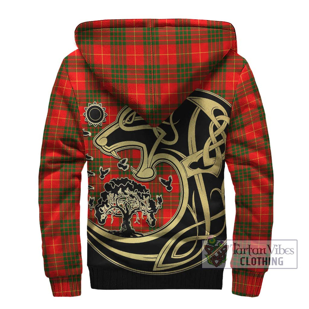 Cameron Modern Tartan Sherpa Hoodie with Family Crest Celtic Wolf Style - Tartan Vibes Clothing