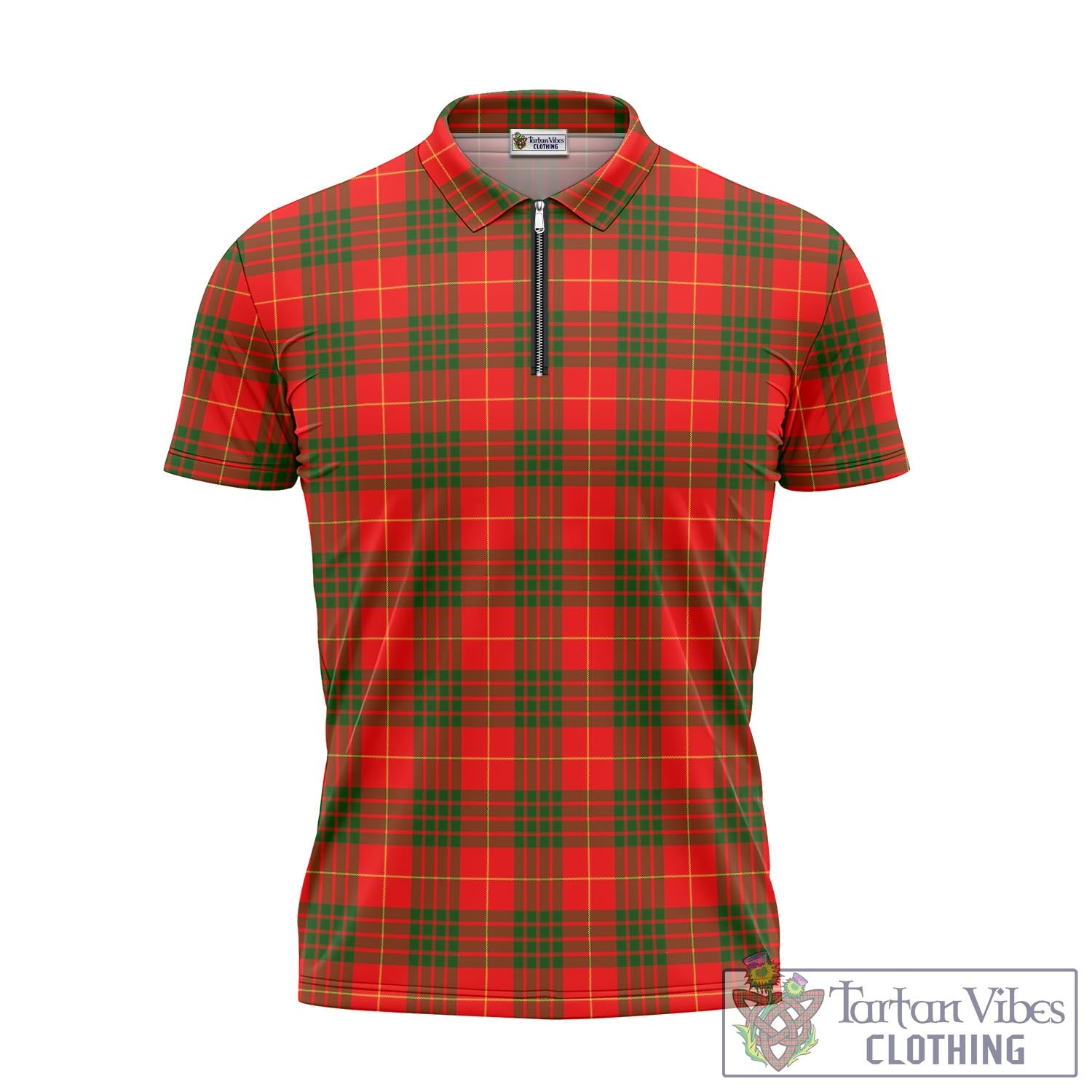 Tartan Vibes Clothing Cameron Modern Tartan Zipper Polo Shirt