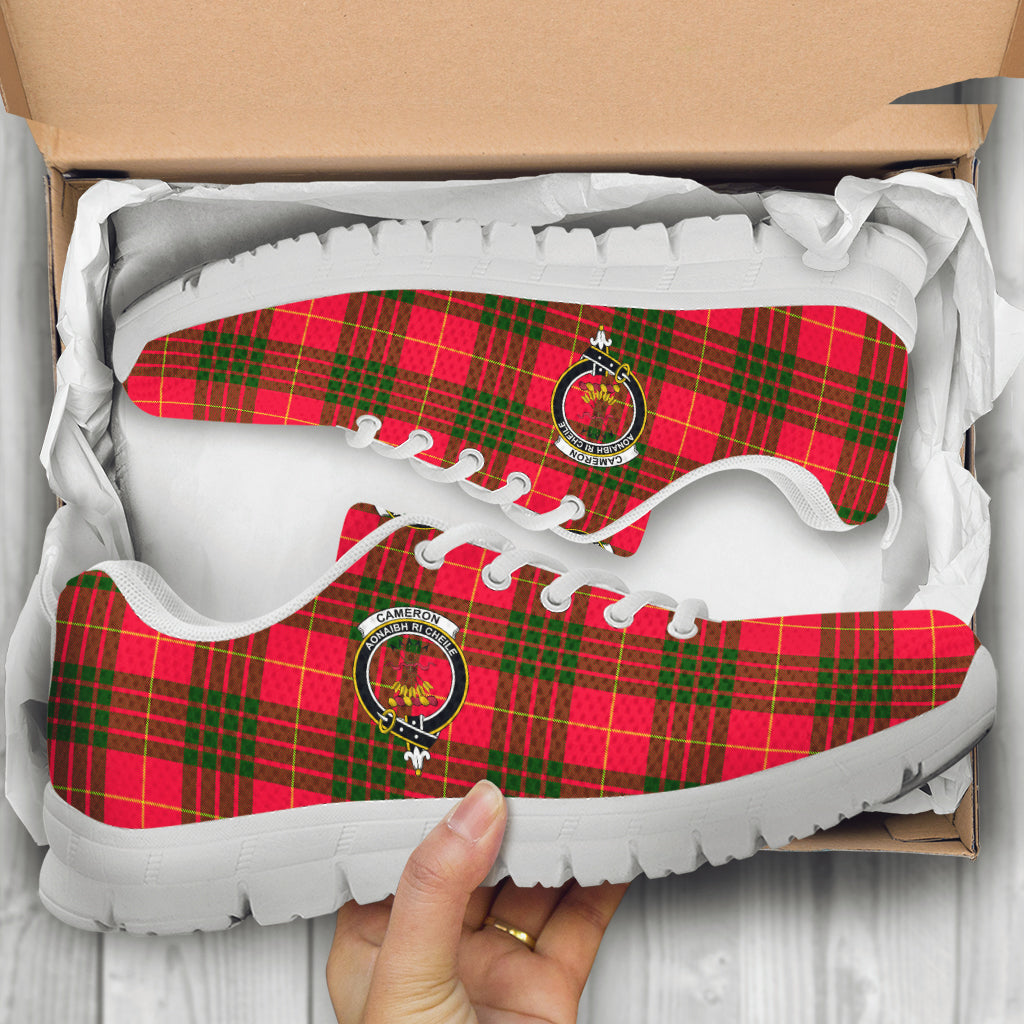 Cameron Modern Tartan Sneakers with Family Crest - Tartan Vibes Clothing