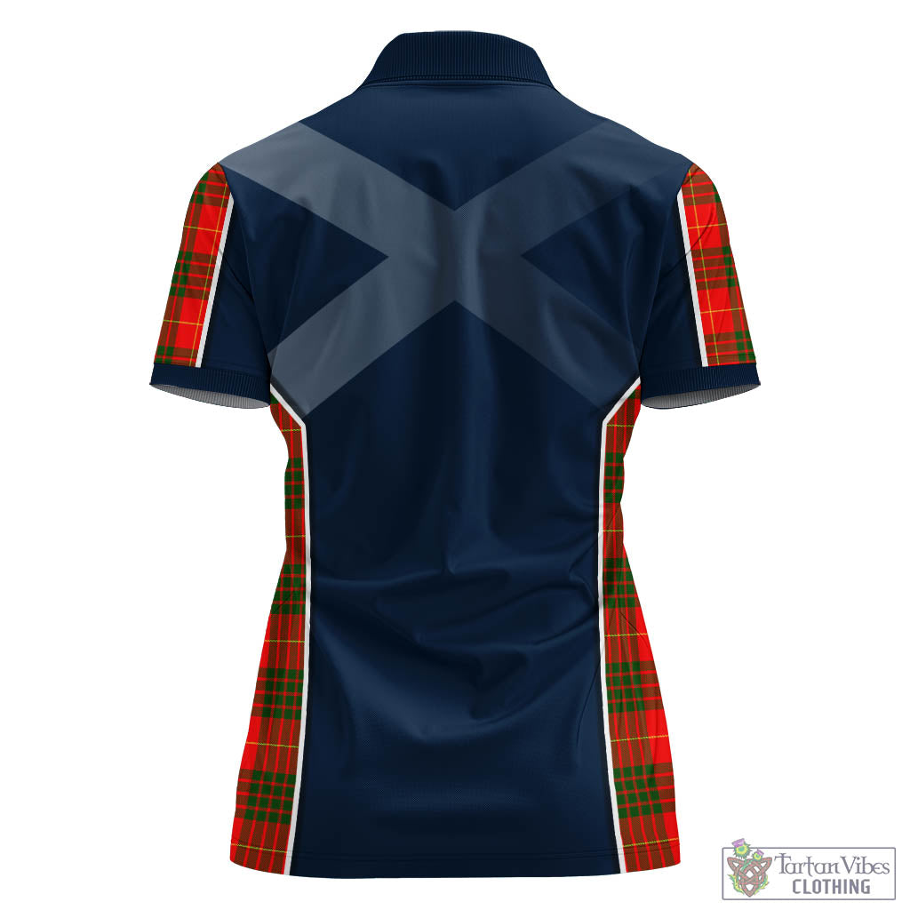 Tartan Vibes Clothing Cameron Modern Tartan Women's Polo Shirt with Family Crest and Scottish Thistle Vibes Sport Style