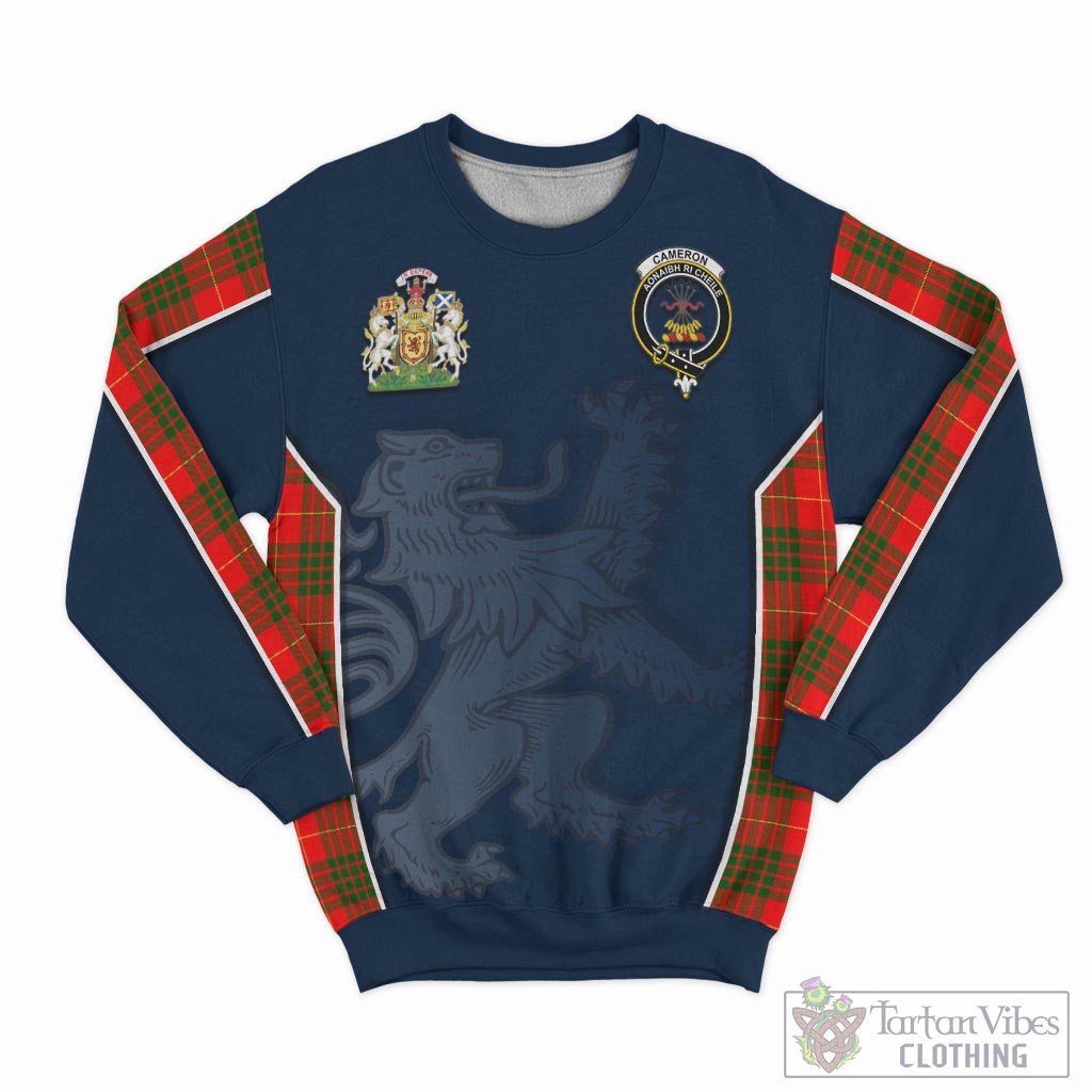 Tartan Vibes Clothing Cameron Modern Tartan Sweater with Family Crest and Lion Rampant Vibes Sport Style